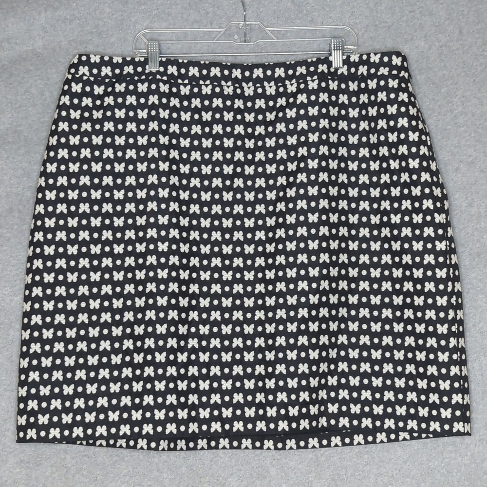 New Talbots Plus‎ Size 22W Black White Butterfly Print Skirt Career Casual